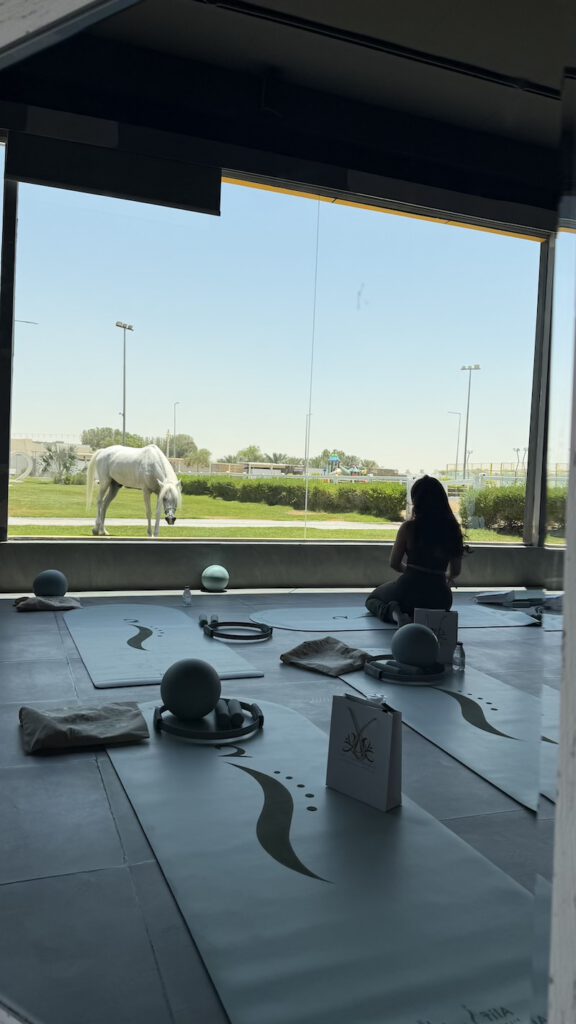 Pilates with a view of the horses