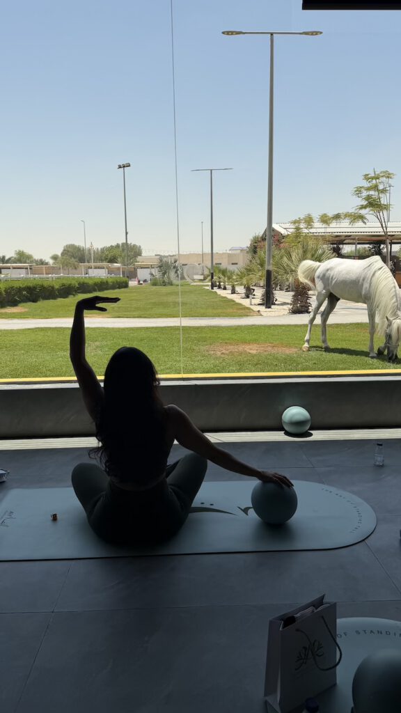 Pilates with a view of the horses
