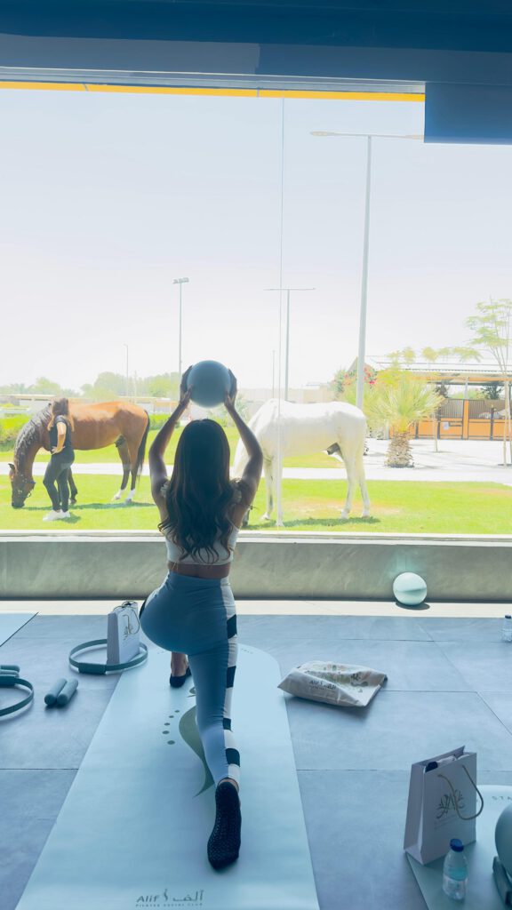 Pilates with a view of the horses